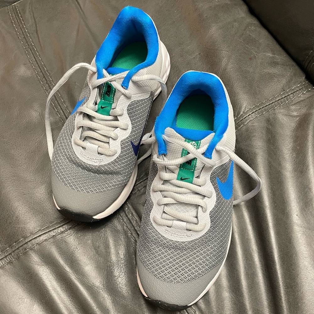 Nike Kids Gray and Blue Sneakers